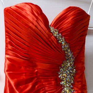 Tiffany Designs - Red / Scarlet Dress with Jewels - Size 6